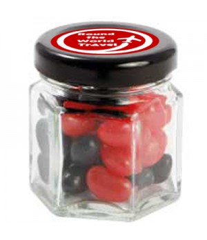 Small Hexagon Jar with Mini Jelly Beans (Corporate Colour)