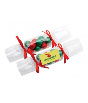 Clear Christmas Cracker with Chocolate Baubles
