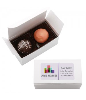 White Gift Box X 2 with Flavoured Chocolates/Truffles