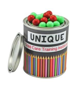 Medium Paint Tin with Chocolate Balls (Red Jaffa Look alike Or Green & White chocolate peppermint balls