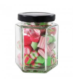 Custom Colour and Flavour Rock candy in a Big Hexagonal Jar