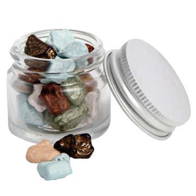 Mini Glass Jar with Chocolate Rocks