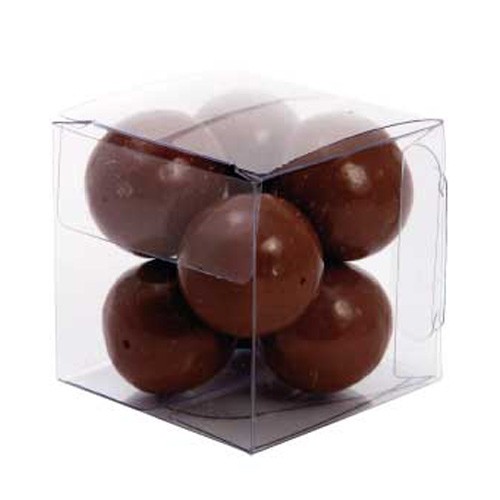 Small Clear Cube with Malt Balls