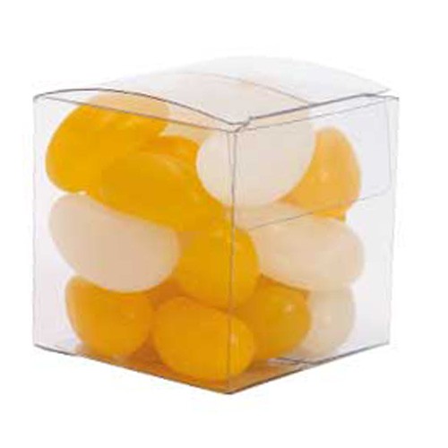 Small Clear Cube with Mini Jelly Beans (Corporate Colour) 