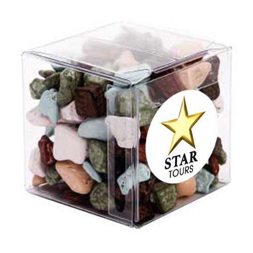 Big Clear Cube with Chocolate Rocks