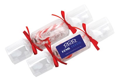 Clear Cracker with Candy Canes