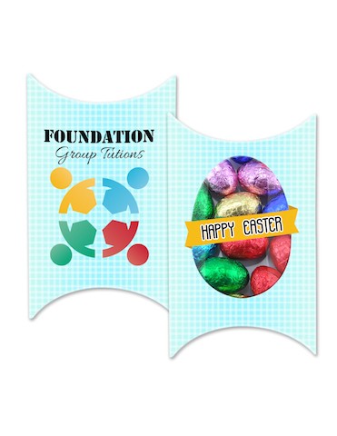Custom Printed Window Easter Pillow box with your design and 5 Mini Easter Eggs