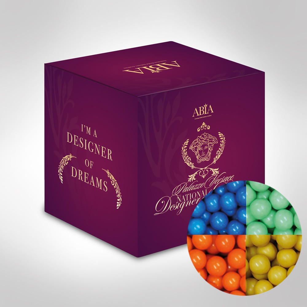 Custom Printed Mini Cube with Chocolate Balls (Corporate Colour)