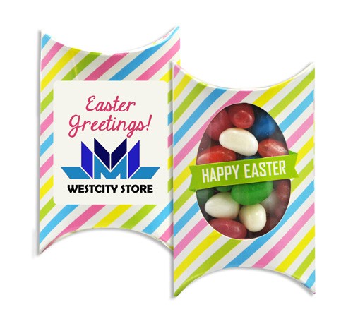 Printed Window Easter Pillow box with Mixed Mini Jelly Beans