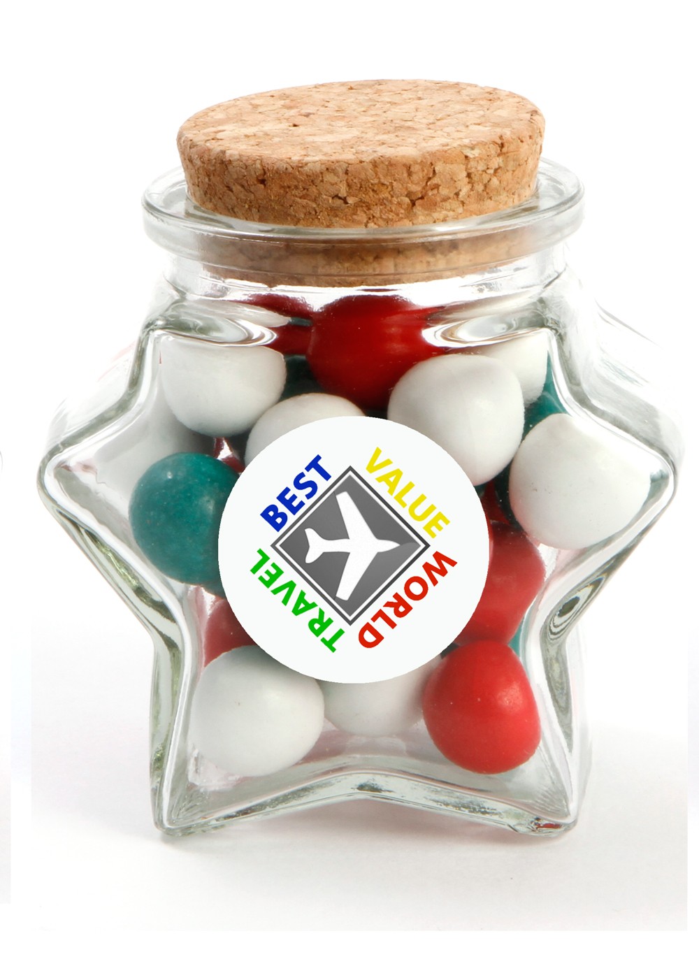 Star Jar with Sticker and Red,Green & White Chocolate balls