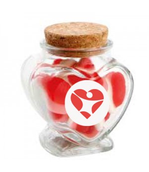 Glass Heart Jar with Strawberries & Cream