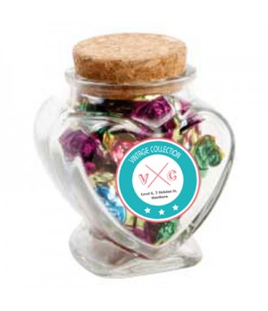 Glass Heart Jar with Toffees