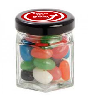 Small Hexagon Jar with Mixed Mini Jelly Beans