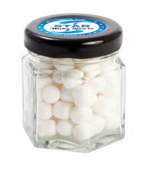 Small Hexagon Jar with Mini Mints
