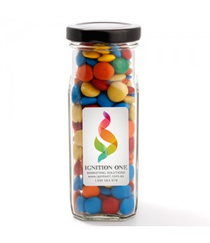 Large Square Jar with Mixed Chocolate Gems