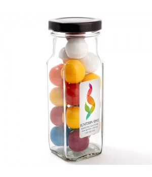 Large Square Jar with Giant Gum Balls