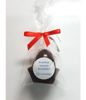 Hollow 3 D Fortune Easter Egg with upto 5 custom message insert in a stand up bag with Red twist tie ribbon 