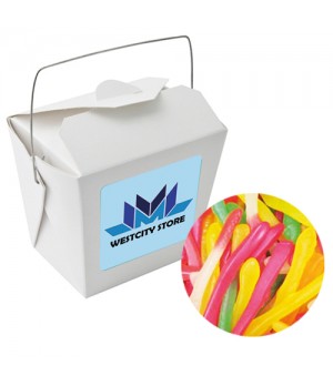 Paper Noodle Box with Gummy Snakes