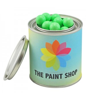 Small Paint Tin with Chocolate Balls (Green & White Peppermint Balls or Jaffa Look Alike)