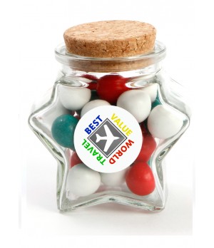 Star Jar with Sticker and Red,Green & White Chocolate balls