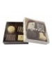 4pc Black Truffle box with Custom Printed Gold/Silver plated Sticker