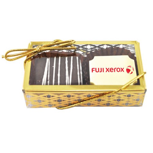 Belgian Chocolate 2pc Truffle Box in Premium gold Packaging 