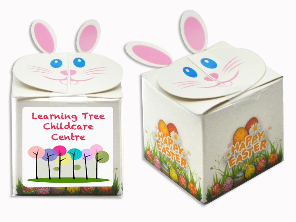 Custom Printed Easter Bunny Box with 4 Mini Easter Eggs 
